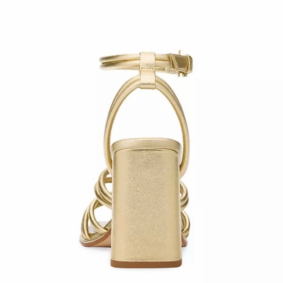 Michael Kors Gold Strappy Chunky Heels - Picture 3 of 8